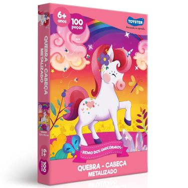 Imagem de Quebra Cabeça Metalizado Reino dos Unicórnios - 100 peças - Toyster