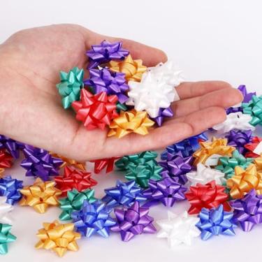 Imagem de 90 peças pequeno arco estrela 3 cm pequeno laço de presente autoadesivo para presente para Natal, festa, casamento, festa de aniversário, dia dos namorados, presente