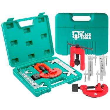 Imagem de Kit Flangeador e Alargador TKF10 The Black Tools – Para Tubos de Cobre 3 a 19 mm com Cortador de Tubos