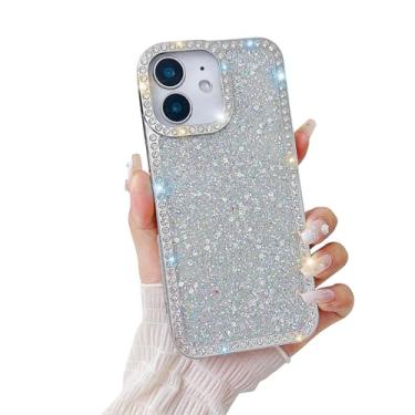 Imagem de Capa Svaove para iPhone 16e com purpurina, capa de telefone brilhante de luxo com diamantes de cristal brilhante strass para mulheres e meninas, capa protetora de plástico rígido à prova de choque TPU