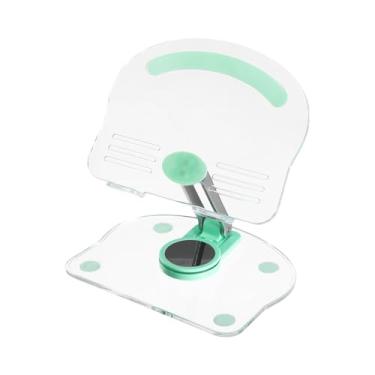 Imagem de PATIKIL Suporte de acrílico para tablet, suporte de acrílico ajustável, dobrável, portátil, transparente, com base giratória de 360 graus para mesa, casa, escritório, mulheres, presentes, verde