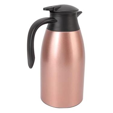 Imagem de Phefop Pote de Vácuo de chá, Dispensador de café Isolado de Aço Inoxidável 304, Capacidade de 2L à Prova de Vazamento para Uso Externo Em Escritório Doméstico (Ouro Rosa)