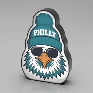 Imagem de Allenjoy Pássaro de futebol com chapéu lâmpada de mesa com luz noturna - placa de LED para caixa de luz, decoração de sala de escritório em casa, presentes para homens, mulheres, adolescentes, fãs de