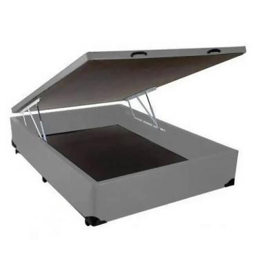 Imagem de Cama Box Baú Casal 188x138 Reforçado - CONFORT BRAZ, Cinza