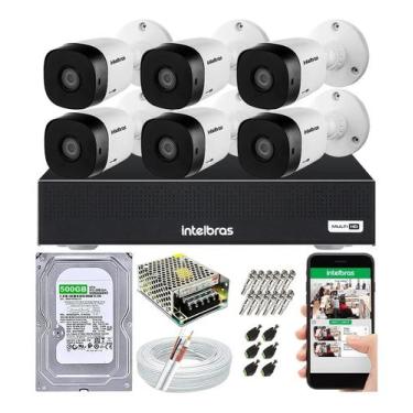 Imagem de Kit Cftv 6 Câmeras Multi Hd Dvr 8 Canais Intelbras