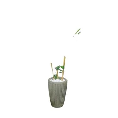 Imagem de Planta Realista Bambu Artificial Sorte 1 Metro Vaso Decorativo planta artificial decoração Sala de estar Canto da parede Sala de reuniões Lobby(Coluna Cinza)