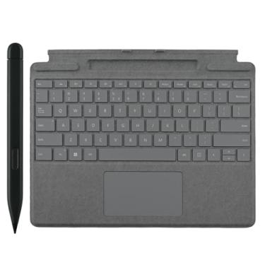 Imagem de Teclado de assinatura Pro 11 com caneta fina 2 compatível com Microsoft Surface Pro 11/10/9/8, teclado de assinatura magnética Pro 10 para Microsoft Surface Pro 11/10/9/8/X com caneta fina 2 (platina)