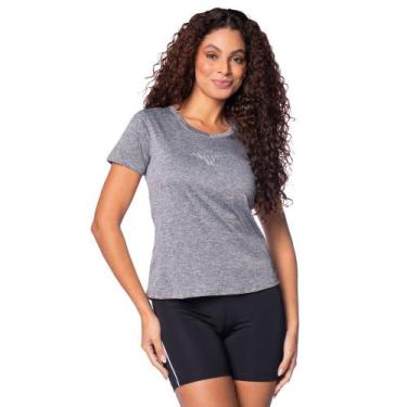 Imagem de Camiseta Feminina Mizuno Sparkbiglog Cinza Mescla, Cinza mescla, GG