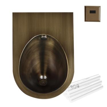 Imagem de pcagfaajmh Vaso sanitário com sensor automático, mictório de parede de aço inoxidável 304, vaso sanitário masculino pequeno, mictório masculino de alta eficiência