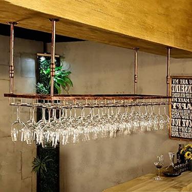 Imagem de AkosOL Rack de vinho, suporte para bar, estilo europeu, pendurar de cabeça para baixo, suporte de vinho de cabeça para baixo, cozinha, sala de jantar, sala de estar, teto, rack de vinho, decoração de