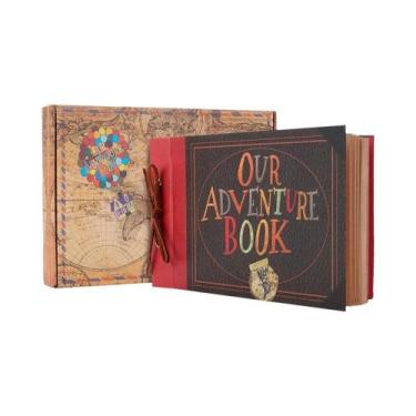 Imagem de Álbum De Fotos Retro Kraft DIY Feito À Mão Com 80 Páginas Para Casamen