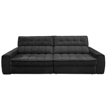 Imagem de Estofado Sofá Gralha Azul Premiatto 4 Lugares Reclinável, CHUMBO