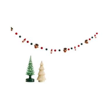 Imagem de Guirlanda Festiva De Natal Em Feltro Com Pompons, Decorações De Papai 