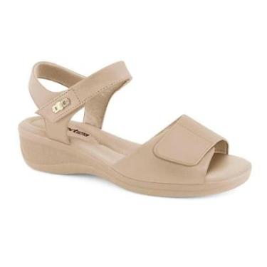 Imagem de Sandália Feminina Comfortflex Ultraconforto Ortopédico Bege-Feminino