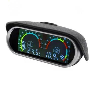 Imagem de Medidor Automotivo Voltímetro e Marcador de Temperatura Digital Alta P