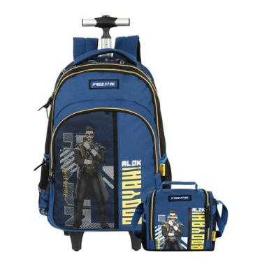 Imagem de Kit Free Fire Mochila 2Em1 Costas Rodas + Lancheira Térmica - Luxcel