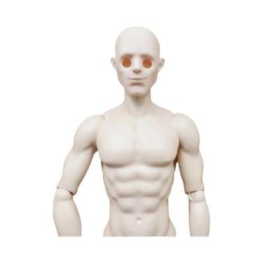 Imagem de Boneco De Ação Masculino Articulado De 35cm Com Cabeça Careca Em Branc