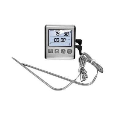 Imagem de Termômetro Digital De Cozinha Em Aço Inoxidável Com LCD Para Cozinhar 