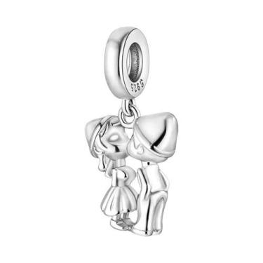 Imagem de Pingentes De Prata Para Casais, Meninos E Meninas, Com Zircônias, Para