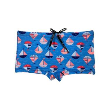 Imagem de Sunga Infantil Juvenil Boxer Lisa Estampada Menino Proteção Solar Uv L