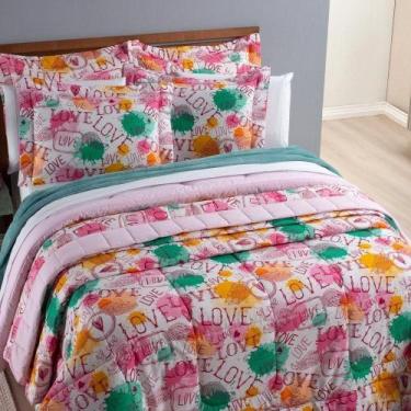 Imagem de Kit Cobre Leito Amore Casal Padrão 3 Peças Percal 200 Fios 100% Algodã