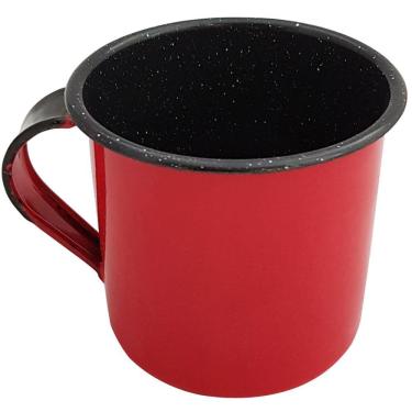 Imagem de Caneca Esmaltada Xícara de Café Chá 400ml Caneca  Agata Caneca Vermelha