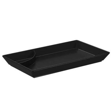 Imagem de Jogo 24 Pratos Para Sushi com Porta Shoyu Preto Quadrados Comida Japonesa Coza