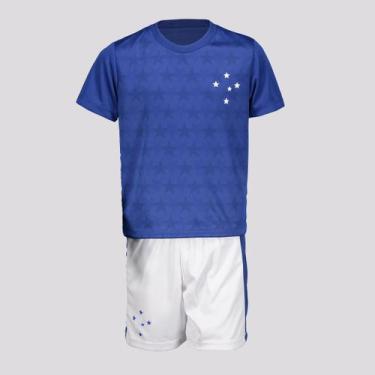 Imagem de Kit Cruzeiro Mini Craque Infantil Azul - Braziline, 8 ANOS