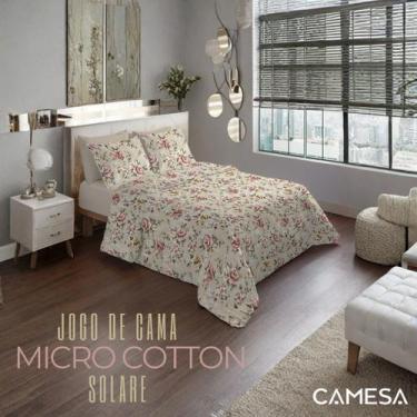 Imagem de Jogo de Cama Queen 4 Peças Camesa Micro Cotton 180 Fios Lençol com Elá