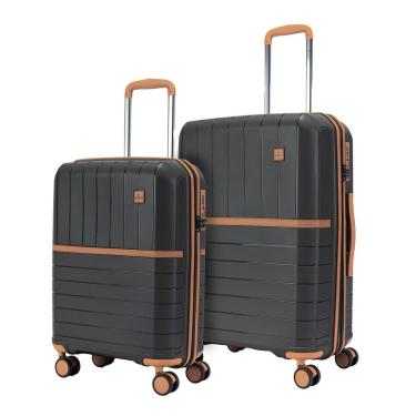 Imagem de Kit 2 Malas Preto Bagagem Bordo Primicia Viagem Original Rodinhas 360 Anac-Unissex