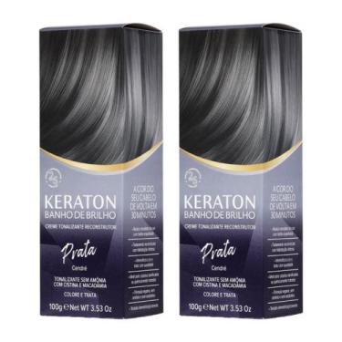 Imagem de Kit 2 Keraton Tonalizante Banho De Brilho Prata - Kert, Prata