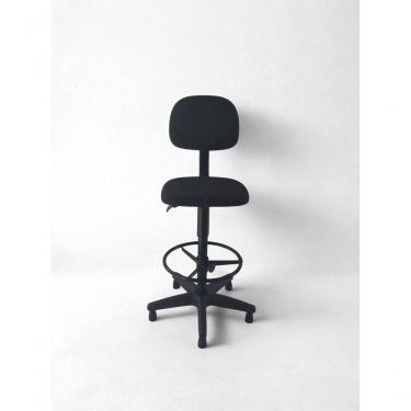 Imagem de Cadeira Caixa Secretária com Assento em Tecido Base Giratória Regulagem de Altura Preto