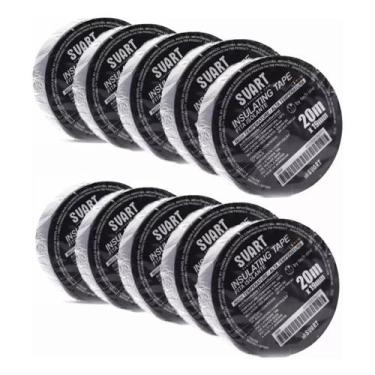 Imagem de Pack C/ 10 Rolos Fita Isolante 20 Metros Techone Svart Anti chama - Te