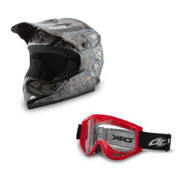 Imagem de Capacete Motocross Infantil Pro Tork Cartoon Racing + Óculos Pro Tork 