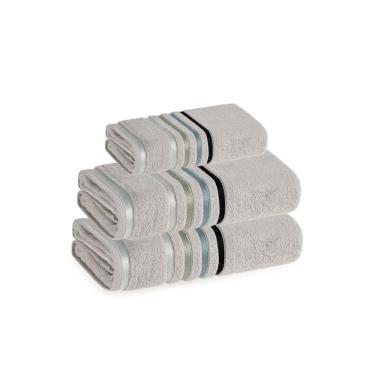 Imagem de Jogo Toalhas de Banho 3 peças Lumina Unika Karsten Cinza Platina Fio Penteado