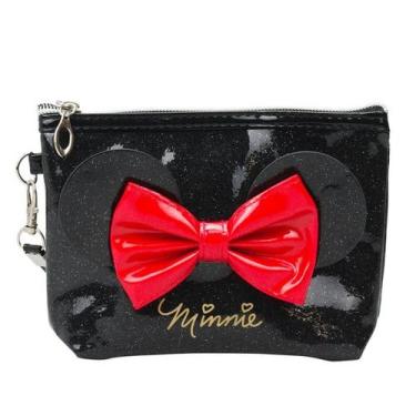 Imagem de Necessaire preto laço orelhas minnie 12x5x17cm - disney