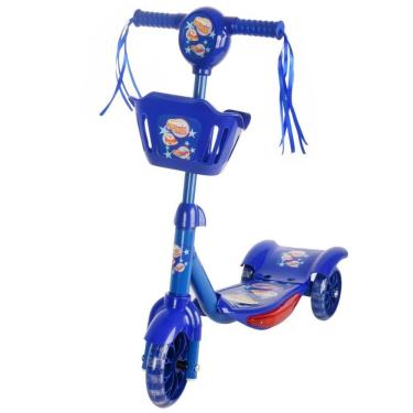 Imagem de Patinete Infantil 3 Rodas com LED, Música, Cestinha – Regulável | Brinquedo Criança