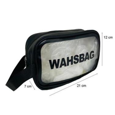 Imagem de Necessaire De Mão Bolsa Viagem Organizadora Cores - Wahsbag, Preto