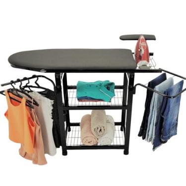 Imagem de Tabua De Passar Roupa Multiuso Br Pr Em Aço 1 Unidade - Utilaço, Preto