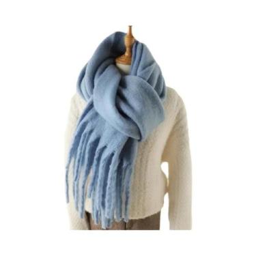 Imagem de Cachecol De Inverno Feminino Em Cashmere, Manta Quente E Macia, Xale L