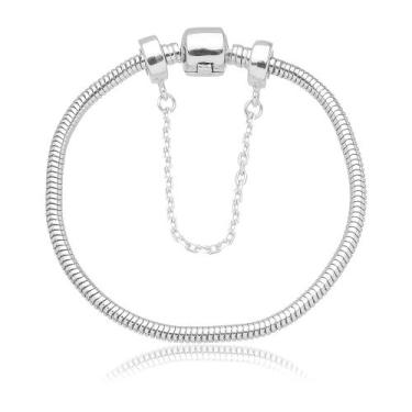 Imagem de Pulseira Para Berloques com Trava de Segurança Banhada a Prata 925 - W