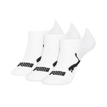 Imagem de Kit 3 Pares Meia Puma Sapatilha Invisível Esportiva Unissex, Branco, 3