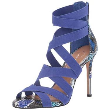 Imagem de Jessica Simpson Sandália gladiadora feminina Jyra 2 tiras, Combo azul/azul, 6