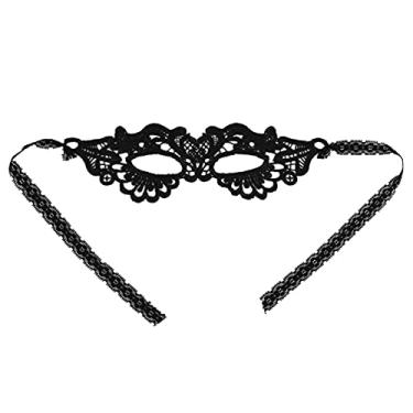Imagem de Máscara de fantasia, meia máscara de renda vazada, máscara para os olhos, Halloween, festa dançante, decoração feminina
