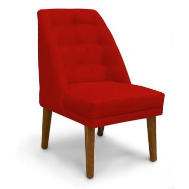 Imagem de Cadeira De Jantar Paris Suede Vermelho - Meular Decor - Meu Lar Decora