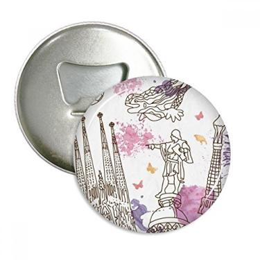 Imagem de Estátua de futebol da Catedral de Barcelona Espanha abridor de garrafas ímã de geladeira emblema multifuncional