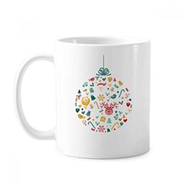 Imagem de Caneca de cerâmica com desenho animado círculo Merry Christmas xícara de porcelana de café