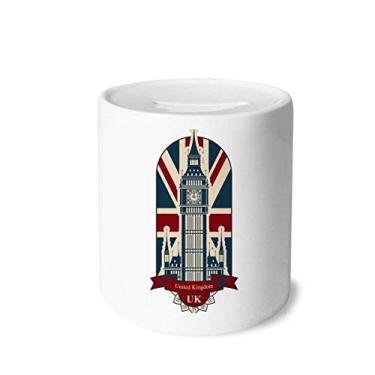 Imagem de DIYthinker London Big Ben Union Jack United Kingdom UK Money Box Saving Banks Ceramic Coin Case Kids Adults