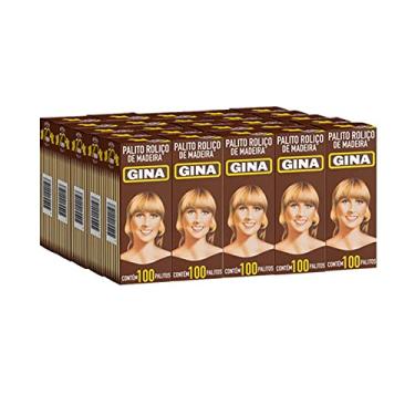 Imagem de Kit 25 caixinhas Palitos de Dentes Roliços de Madeira Gina de 100 unidades para festas petiscos restaurantes e lanchonetes porções