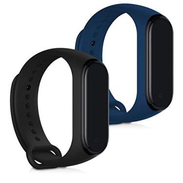 Imagem de Nandos-Store - Kit 2 pulseiras NSmart compatíveis com MI Band 4 (Preta+Azul)